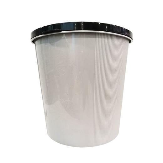 百千华 5L 无盖 灰色带压边圈圆形时尚纸篓 300g/件 商品图0