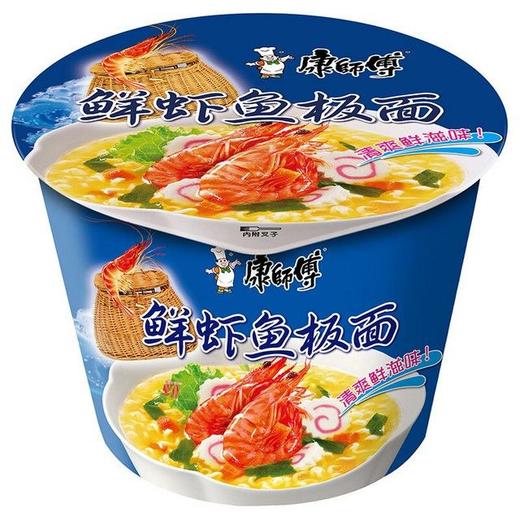 康师傅 桶面鲜虾鱼板桶面 101g/桶 商品图0