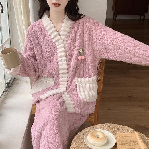 珊瑚绒睡衣女冬季新款加绒加厚保暖甜美法兰绒可外穿家居服套装_qyh 商品图9