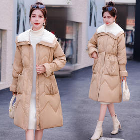 小香风羽绒服女中长款，时尚大翻领收腰加厚保暖羽绒服HR-YJLY8081