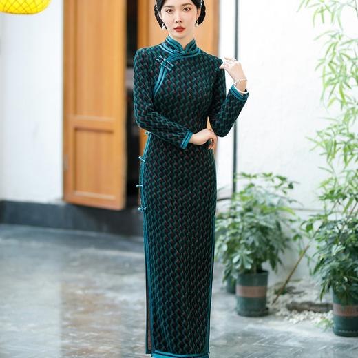 SYG-696旗袍2024新款年轻款高端气质改良高级感日常高贵九分袖秋冬女 商品图2
