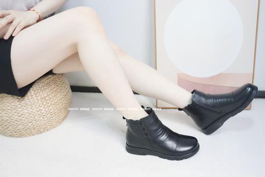 新品女士羊羔毛厚绒牛皮婆婆鞋963B35569（W） 商品图4