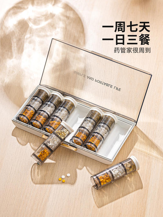 摩登主妇药盒药品便携式一周七天三餐迷你小号随身吃药提醒分装盒 商品图1