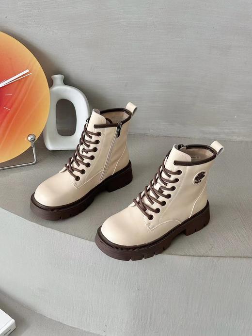 新品女士加绒细带厚底马丁靴798B35529 商品图5