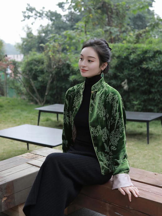 盛唐牡丹|喜上眉梢丝绒外套 商品图6