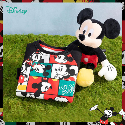 抓绒儿童卫衣秋冬宝宝休闲男童卫衣婴幼童满印拼接上衣231S1815
 商品图5