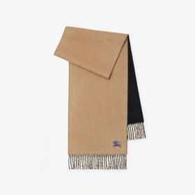 【一】BURBERRY 巴宝莉 女士双面两用马术骑士徽标羊绒围巾 黑色 8077827 A1189