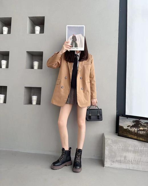 新品女士加绒细带厚底马丁靴798B35529 商品图1