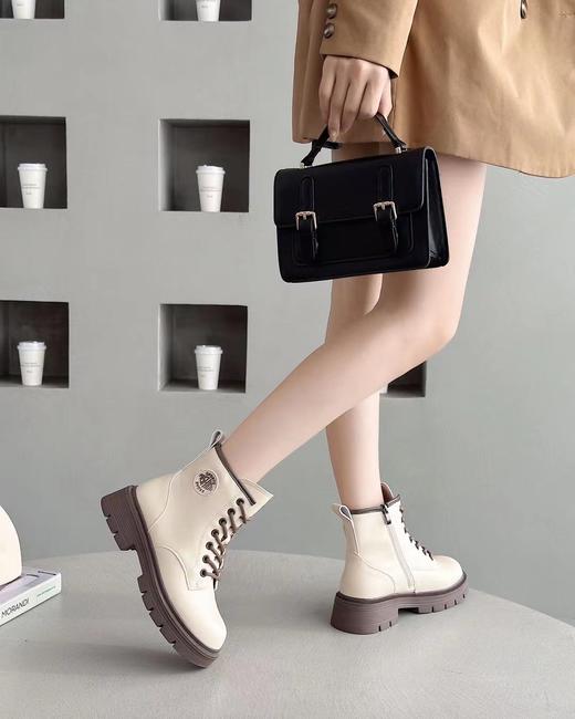 新品女士加绒细带厚底马丁靴798B35529 商品图6