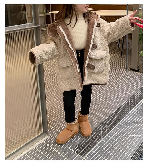 裁缝学苑TX32女童外套纸样儿童新款中大童皮毛一体羊羔绒上衣版型 商品图5