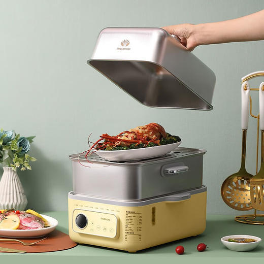 大宇（DAEWOO） 家用多功能电蒸锅大容量双层不锈钢蒸炖可预约保温蒸锅DYZG-1568 商品图4