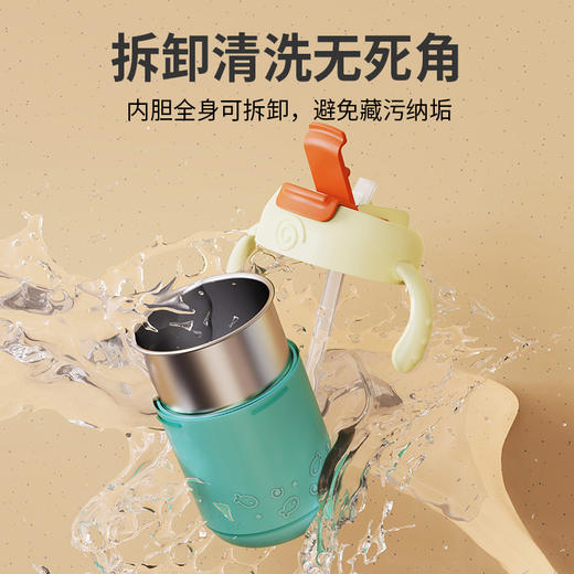 【一杯多用 双盖牛奶杯】贝比不锈钢儿童牛奶刻度杯 双层水杯 316内胆坚韧耐摔 全身可拆卸式 清洁无死角 商品图2
