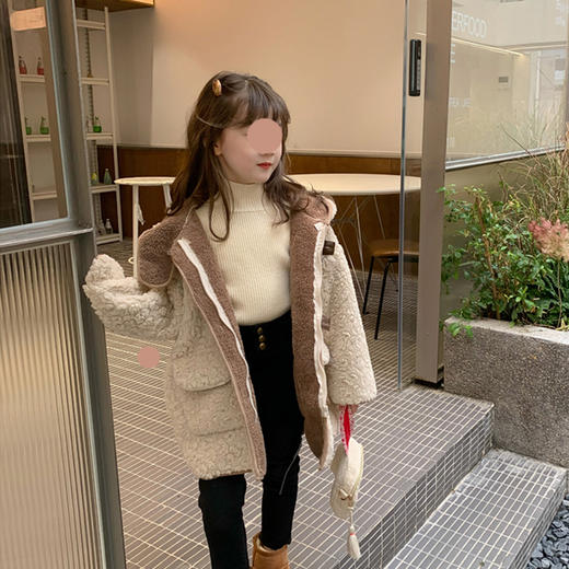 裁缝学苑TX32女童外套纸样儿童新款中大童皮毛一体羊羔绒上衣版型 商品图4
