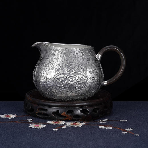 子佩集S999银【八宝祥瑞】提梁壶小茶壶公道杯摆件茶具套装【ZJ014】【ZJ015】【ZJ016】2311 商品图12