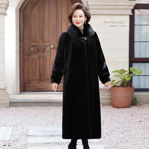 FW 2612妈妈水貂绒大衣过膝外套仿皮草加厚时尚外套 商品图3