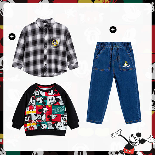 抓绒儿童卫衣秋冬宝宝休闲男童卫衣婴幼童满印拼接上衣231S1815
 商品图6