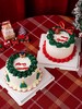 圣诞节主题J款  小熊蜡烛复古蛋糕 白色奶油围边与红色奶油围边 商品缩略图1