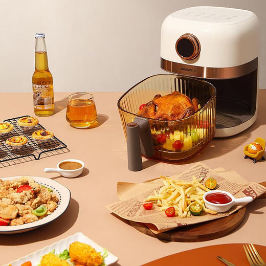 大宇（DAEWOO）家用电炸锅多功能可视窗口4L容量空气炸锅 DYKZ-4008暖阳白 商品图4