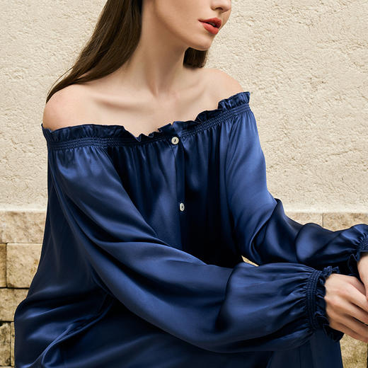 Solo setaSolo seta重磅真丝连衣睡裙女长袖桑蚕丝可外穿家居服2025秋冬款 商品图1