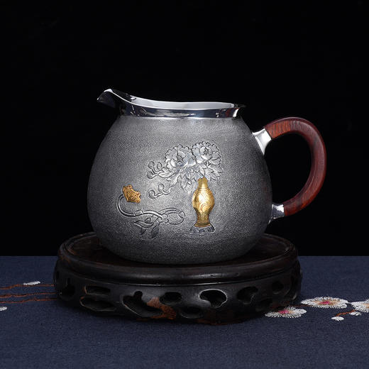 子佩集S999银【如意牡丹】提梁壶小茶壶公道杯摆件茶具套装【ZZ001】【ZZ002】【ZZ003】原创作品2311 商品图11