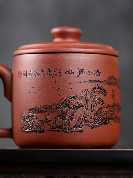 【非同款】宜兴原矿紫砂杯茶杯正宗清水泥大容量纯手工办公单人家用青山探幽 商品图4