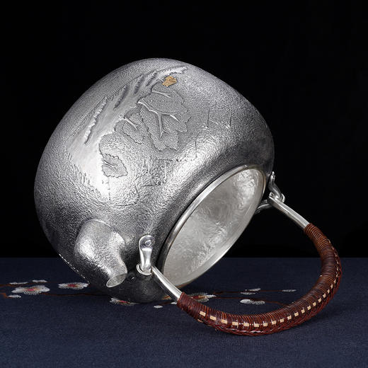 子佩集S999银【山林神秀】锤纹提梁壶小茶壶公道杯摆件茶具套装【HY005】【HY006】【HY007】2311 商品图4