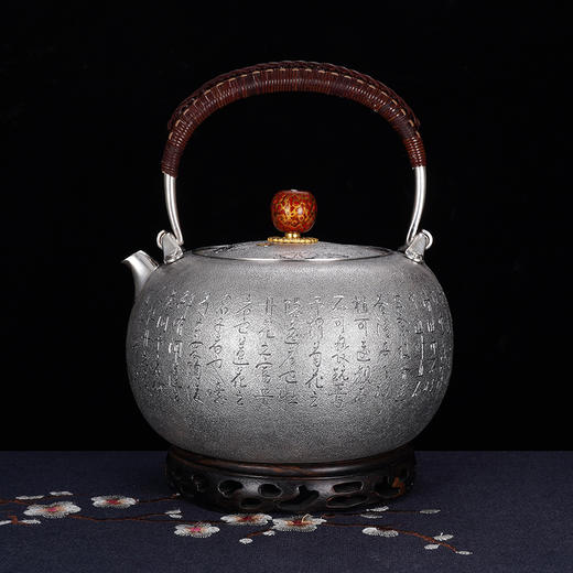 子佩集S990银【君子爱莲】提梁壶小茶壶公道杯摆件茶具套装【HY001】【HY002】【HY003】原创作品2311 商品图6