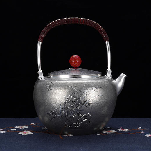 子佩集S999银【空谷幽兰】提梁壶小茶壶公道杯摆件茶具套装【ZJ021】【ZJ022】【ZJ023】2311 商品图1
