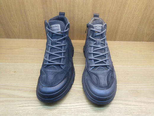 冬款11462701牛皮加绒厚底增高时尚马丁靴男棉鞋短靴 商品图1