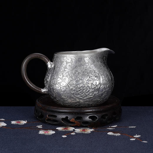 子佩集S999银【八宝祥瑞】提梁壶小茶壶公道杯摆件茶具套装【ZJ014】【ZJ015】【ZJ016】2311 商品图11