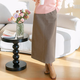 红念 中长款金扣直身通勤保暖半身裙