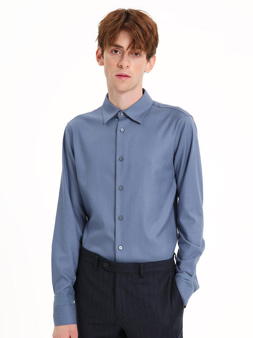 callisto蓝色莫代尔混纺长衬衫 FSSTL215C 商品图0