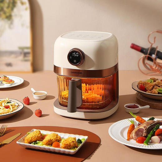 大宇（DAEWOO）家用电炸锅多功能可视窗口4L容量空气炸锅 DYKZ-4008暖阳白 商品图2