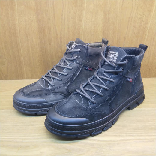 冬款11462701牛皮加绒厚底增高时尚马丁靴男棉鞋短靴 商品图0