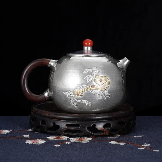 子佩集S999银【如意令】嵌金提梁壶小茶壶公道杯摆件茶杯摆件茶具套装【ZJ007】【ZJ005】【ZJ006】【ZJ012】2311 商品图6