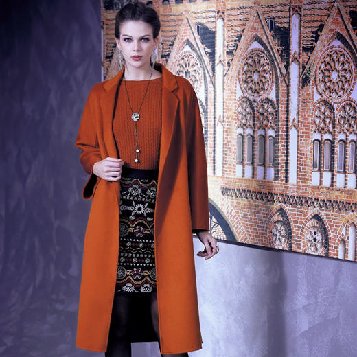 【伯妮斯茵】6C6133--双面呢羊绒大衣 商品图0