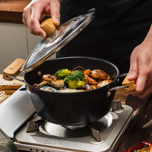 神田钛铁汤锅煎锅套装组合 汤锅煎锅22cm 商品图2