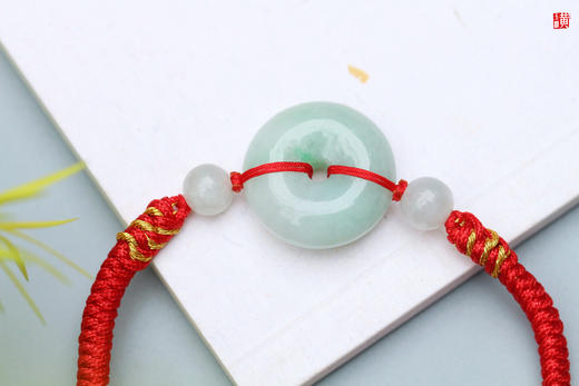 [ 愿 ]  天然翡翠平安扣红绳 商品图2