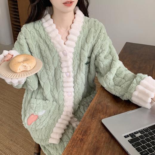 珊瑚绒睡衣女冬季新款加绒加厚保暖甜美法兰绒可外穿家居服套装_qyh 商品图10