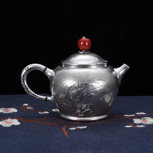 子佩集S999银【空谷幽兰】提梁壶小茶壶公道杯摆件茶具套装【ZJ021】【ZJ022】【ZJ023】2311 商品图6