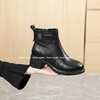 新品女士牛皮一脚蹬粗跟厚底女矮靴803B35575 商品缩略图3