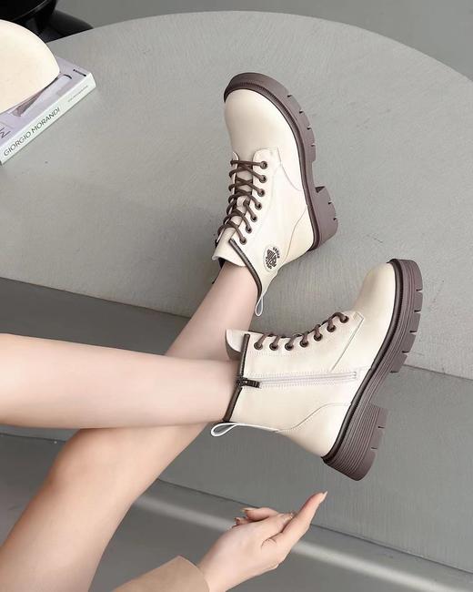 新品女士加绒细带厚底马丁靴798B35529 商品图2