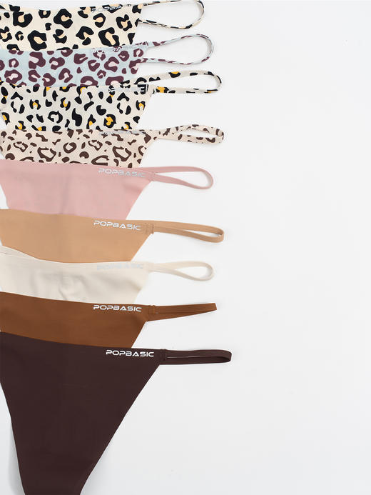 POPBASIC低腰性感t裤无痕冰丝一根绳内裤 动物纹运动速干 商品图2