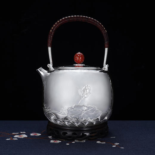 子佩集S999银【依荷听雨】提梁壶小茶壶公道杯摆件茶具套装【ZJ029】【ZJ030】【ZJ031】2311 商品图2