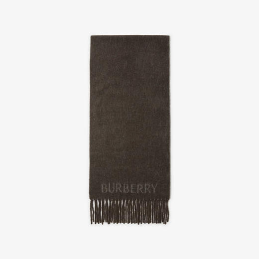 BURBERRY 巴宝莉 女士马术骑士徽标羊驼毛羊毛混纺围巾 棕色 8076565 B7319 商品图1