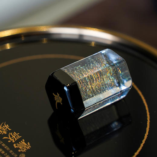 岚工坊六方晶面星空盖置 定制款耐热玻璃高端盖碗茶具配件高档手工摆件盖托 商品图8