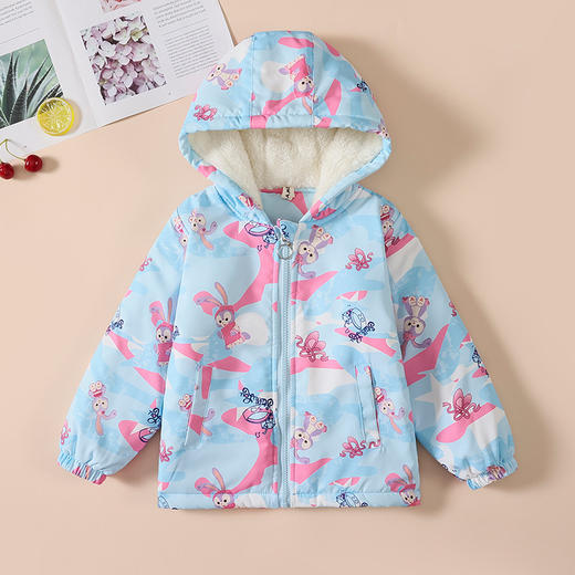 【欧美女童风衣新款，百搭冲锋衣外套】秋冬爱莎夹克加绒装连帽，儿童艾莎短款冲锋衣外套，内部加绒装饰提供额外的保护层，有效阻挡寒冷空气的侵入-QQ 商品图8