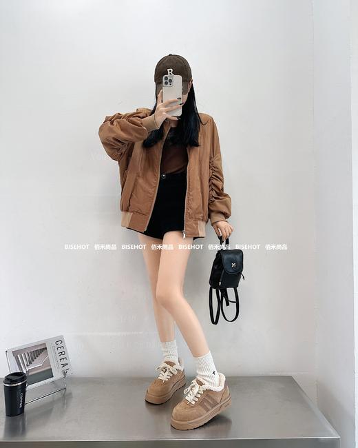 新品女士磨砂牛皮加绒厚底雪地靴938B35550（W） 商品图1