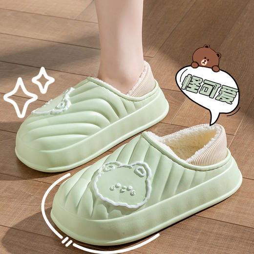 「六色可选！防水防滑款」防水棉拖鞋女士秋冬季新款居家室内踩屎感包跟外穿保暖月子棉鞋女 商品图1
