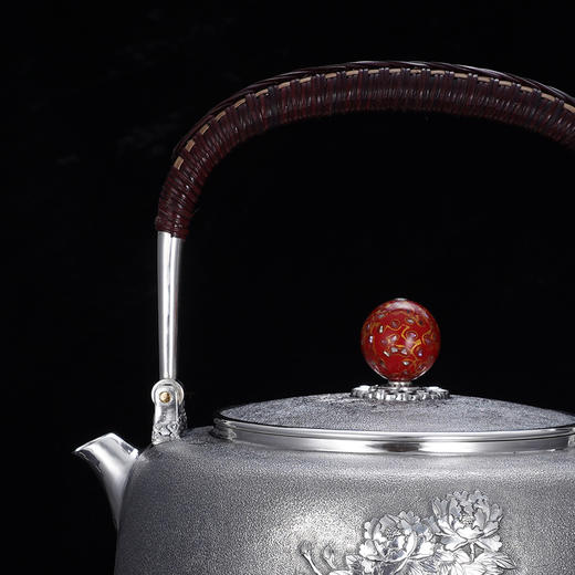 子佩集S999银【如意牡丹】提梁壶小茶壶公道杯摆件茶具套装【ZZ001】【ZZ002】【ZZ003】原创作品2311 商品图7